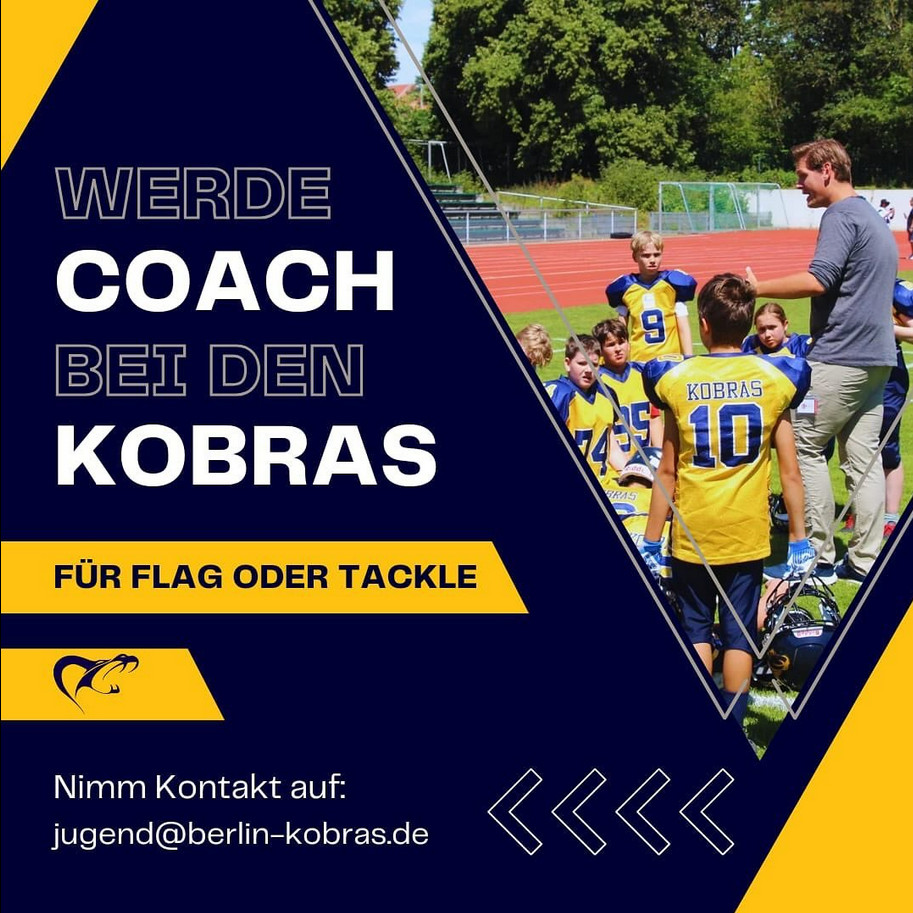 Sharepic mit Aufruf werde Coach bei den Kobras